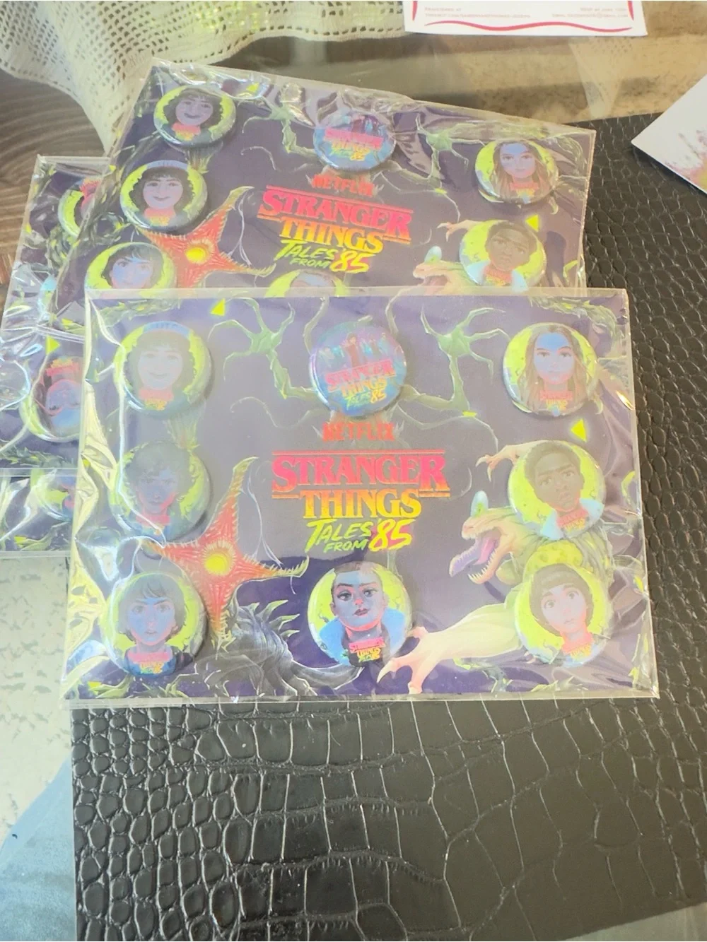 Netflix Stranger Things Tales From The 85 Holographic Button Pin Set - Purple